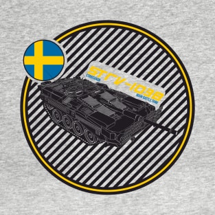 Strv-103B Swedish Main Battle Tank print on light T-Shirt